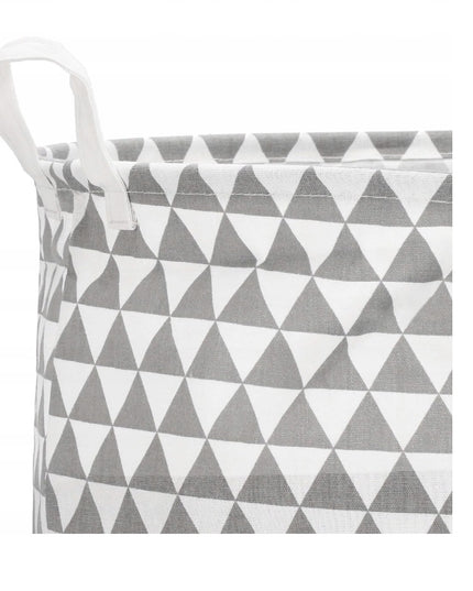 Skalbinių, žaislų krepšys su trikampiais ornamentais, 80L