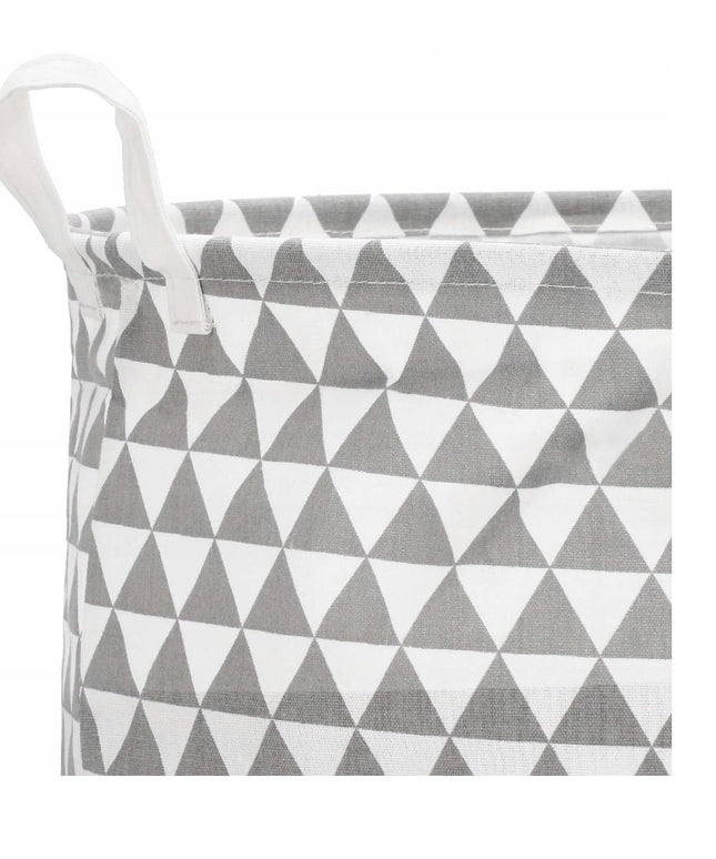 Skalbinių, žaislų krepšys su trikampiais ornamentais, 80L