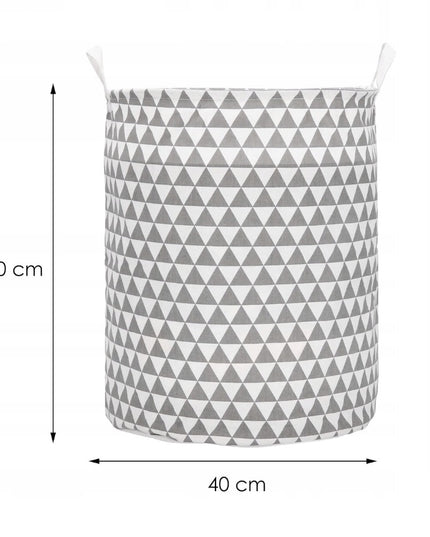 Skalbinių, žaislų krepšys su trikampiais ornamentais, 80L