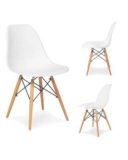 4x Kėdžių komplektas svetainei, virtuvei, BALTOS, 4vnt.