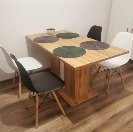 4x Kėdžių komplektas svetainei, virtuvei, BALTOS, 4vnt.