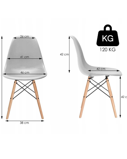 Moderni kėdė svetainei, virtuvei, PILKA, 1vnt.