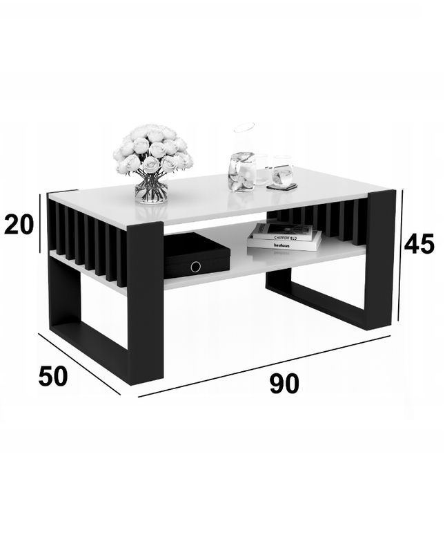 Kavos staliukas 90x50x45cm. - Baltas