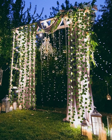 Dirbtinio vijoklio girlianda su LED lemputėmis 25M